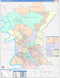 East-Baton-Rouge Color Cast<br>Wall Map